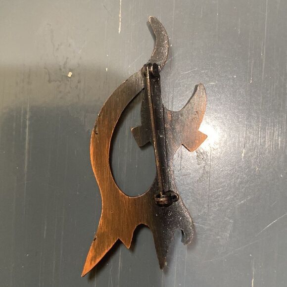 Vintage Copper Snooty Cat Pin - Picture 5 of 5